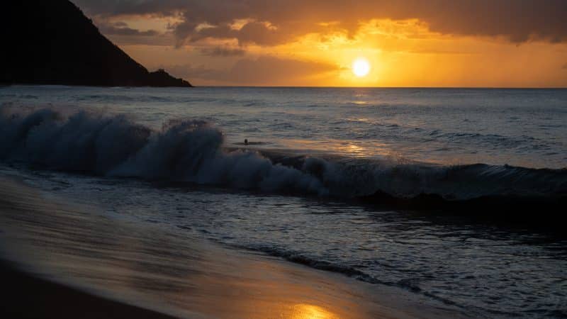 coucher de soleil Guadeloupe - plage de grande anse