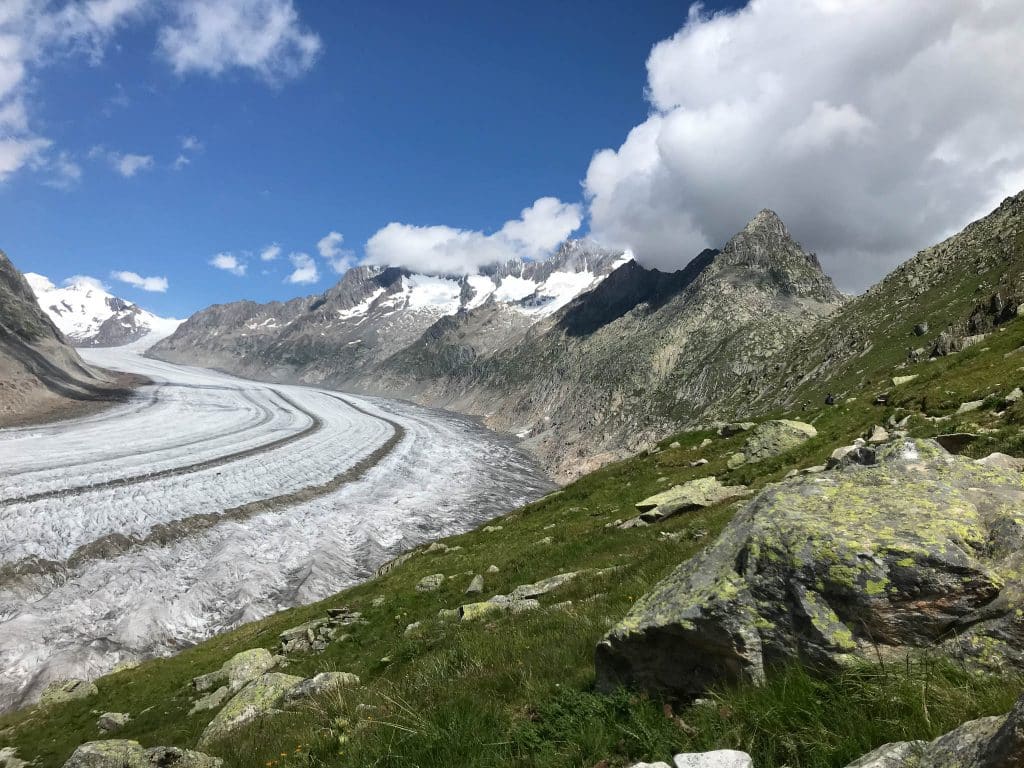 Le glacier d'aletsch en été
