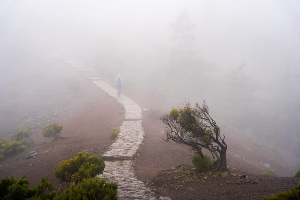 Randonnée sous la brume vers Pico Ruivo