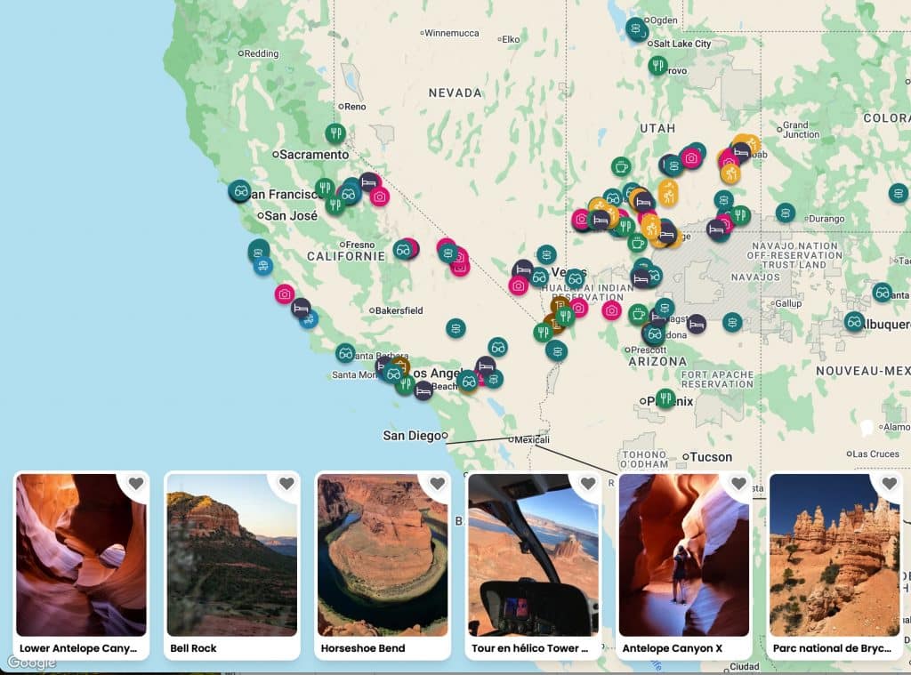 voyage usa guide rexby carte interactive