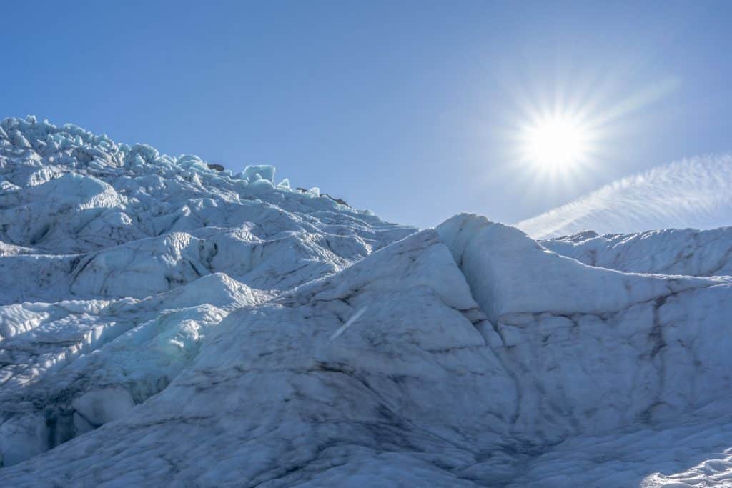 Vue spectaculaire du glacier de Skaftafell en Islande en septembre